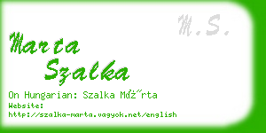 marta szalka business card